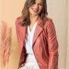 Lakeland Leather Grasmere Leather Biker Jacket In Orange | Coats & Outerwear
