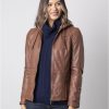 Lakeland Leather Abbeyville Hooded Leather Jacket In Light Brown | Coats & Outerwear