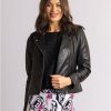 Lakeland Leather Esthwaite Classic Leather Biker Jacket In Black | Coats & Outerwear