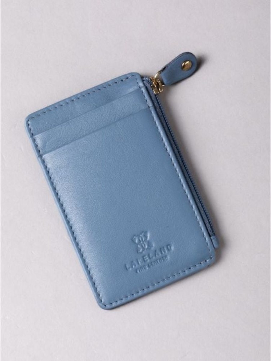 Lakeland Leather Lakeland Leather Keyring Card Holder In Denim Blue | Purses & Card Holders