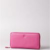 Lakeland Leather Large Leather Zip Purse In Cranberry Pink | Purses & Card Holders