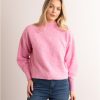 Lakeland Leather Sheeka High Neck Jumper In Pink | Knitwear